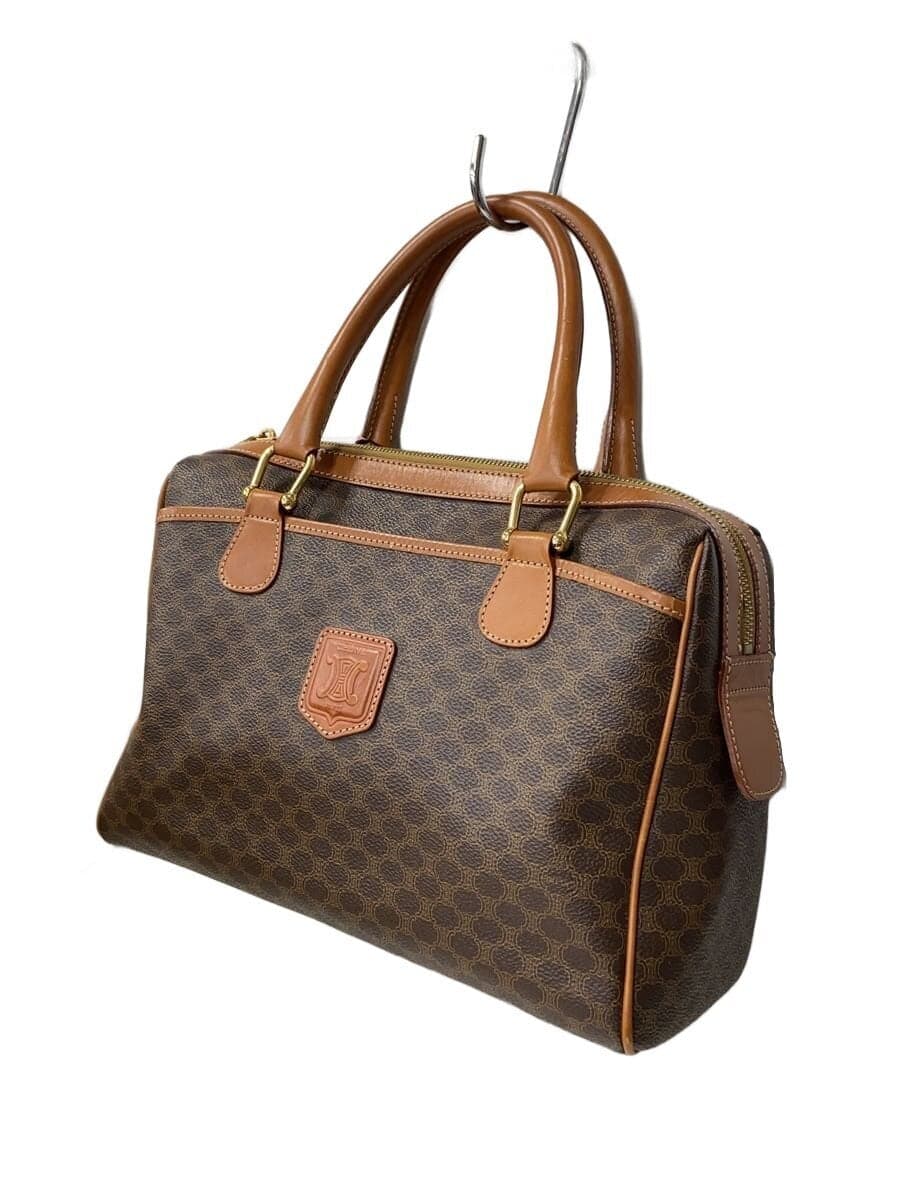 CELINE Boston Bag Leather BRW Allover Pattern MC98 1 2