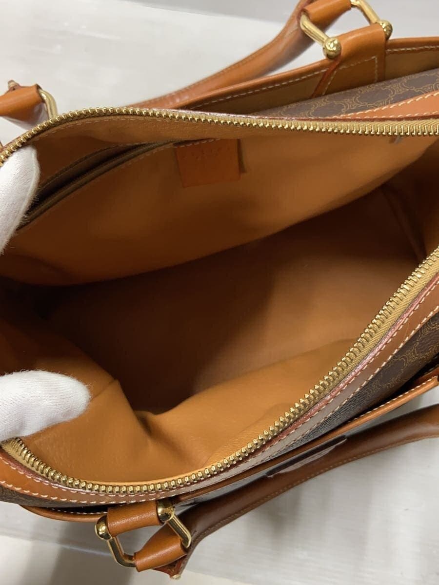 CELINE Boston Bag Leather BRW Allover Pattern MC98 1 6