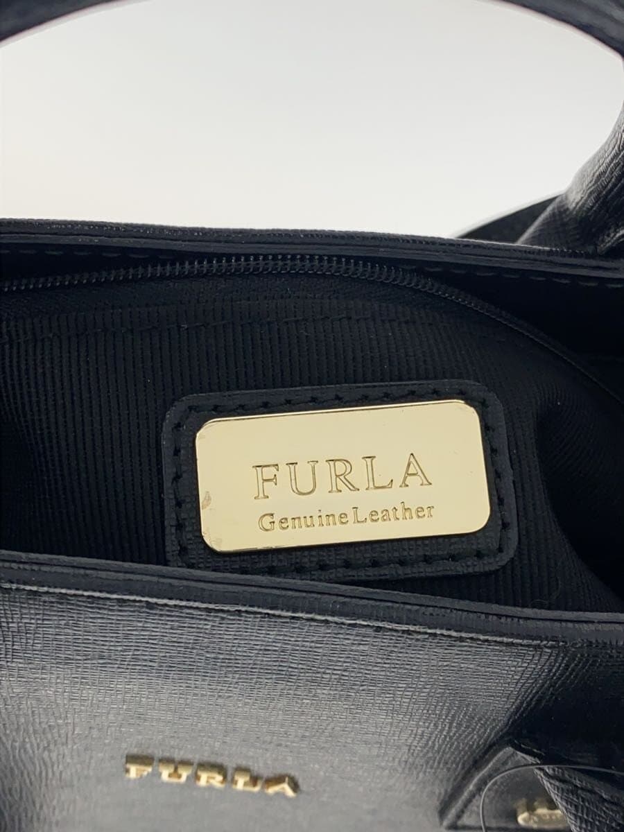 FURLA Shoulder Bag Leather BLK 5