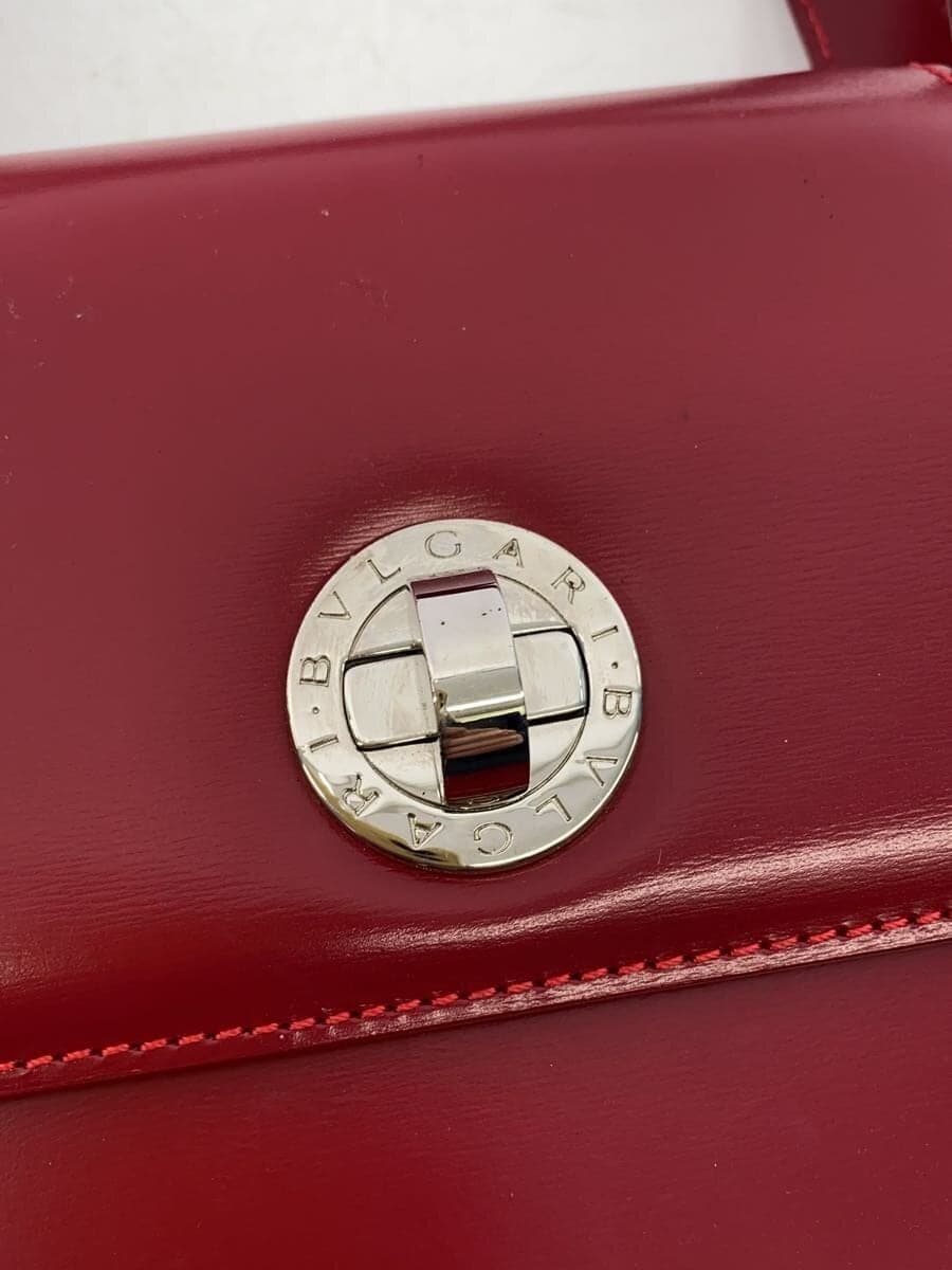 BVLGARI Handbag Leather RED 5