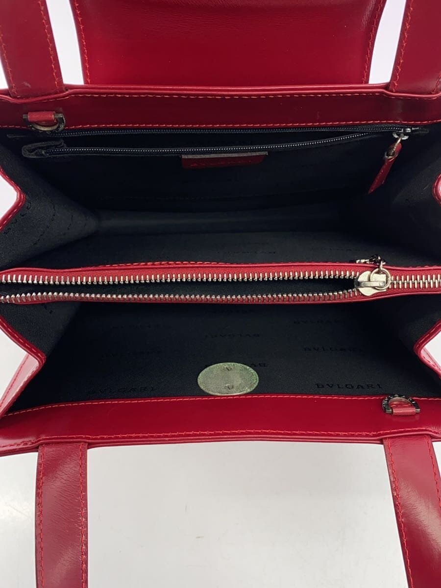 BVLGARI Handbag Leather RED 6