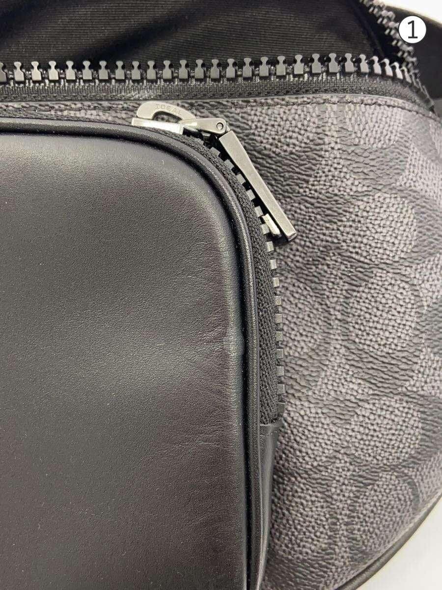 COACH Waist Bag Leather BLK CT714 7