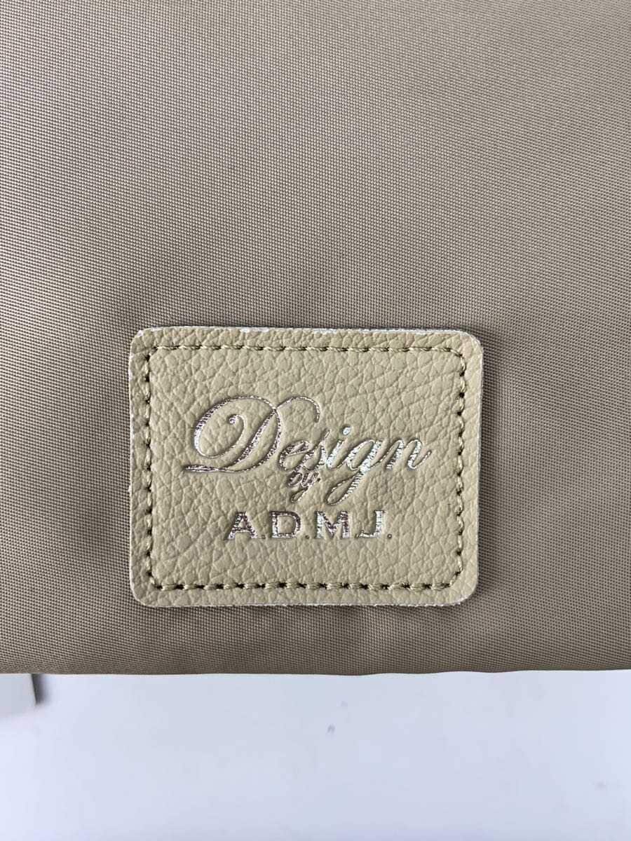 A.D.M.J. Shoulder Bag Nylon Beige Plain 30749 5