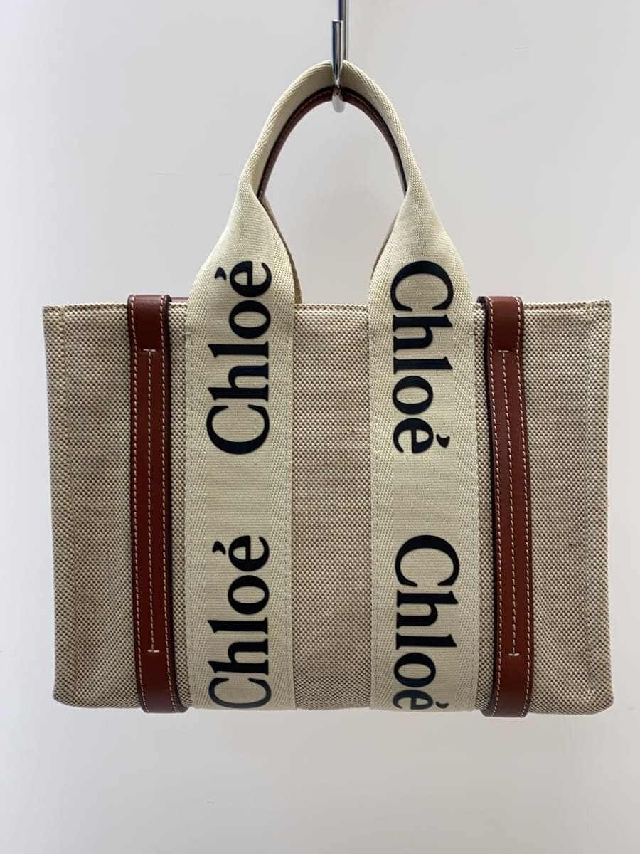 Chloe WOODY SMALL TOTE Canvas BEG 3