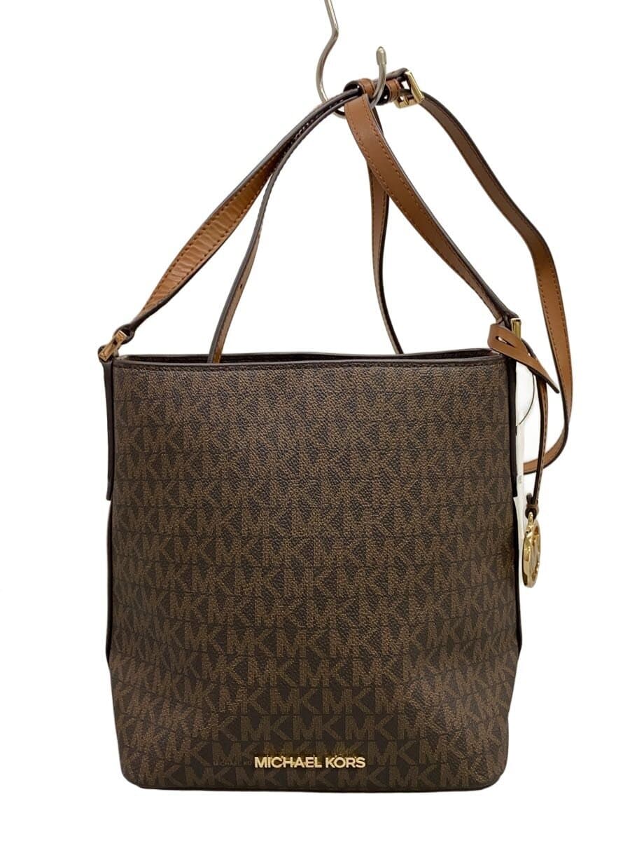 MICHAEL KORSKIMBERLY SM BUCKET BAG Shoulder Bag PVC BRW All Over Pattern 35f8gkfm1v