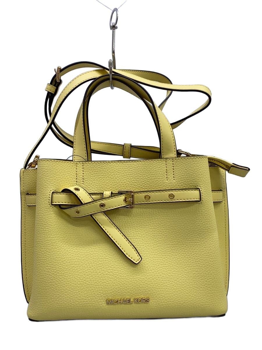 MICHAEL KORSEMILIA Pebble Leather Satchel Small Leather YLW Solid 35f0g