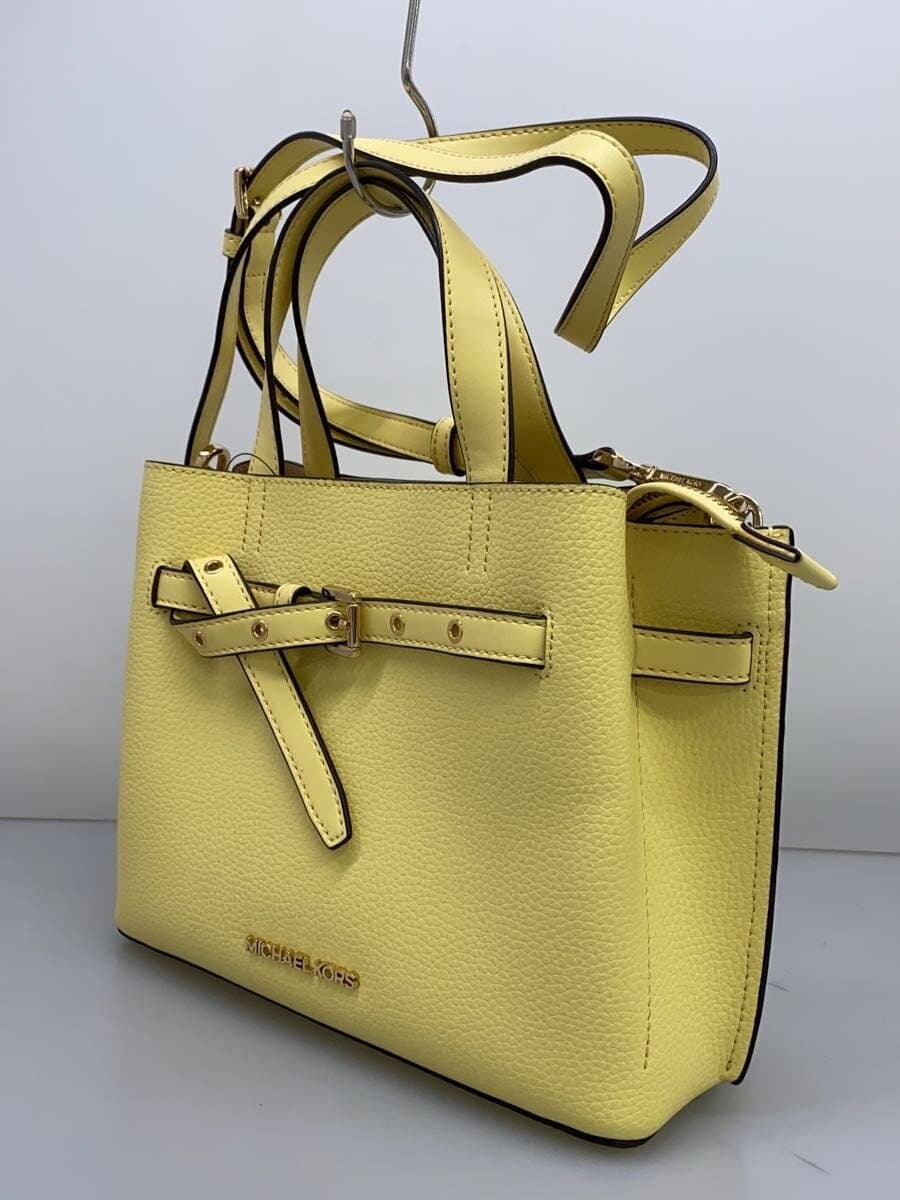 MICHAEL KORSEMILIA Pebble Leather Satchel Small Leather YLW Solid 35f0g 2