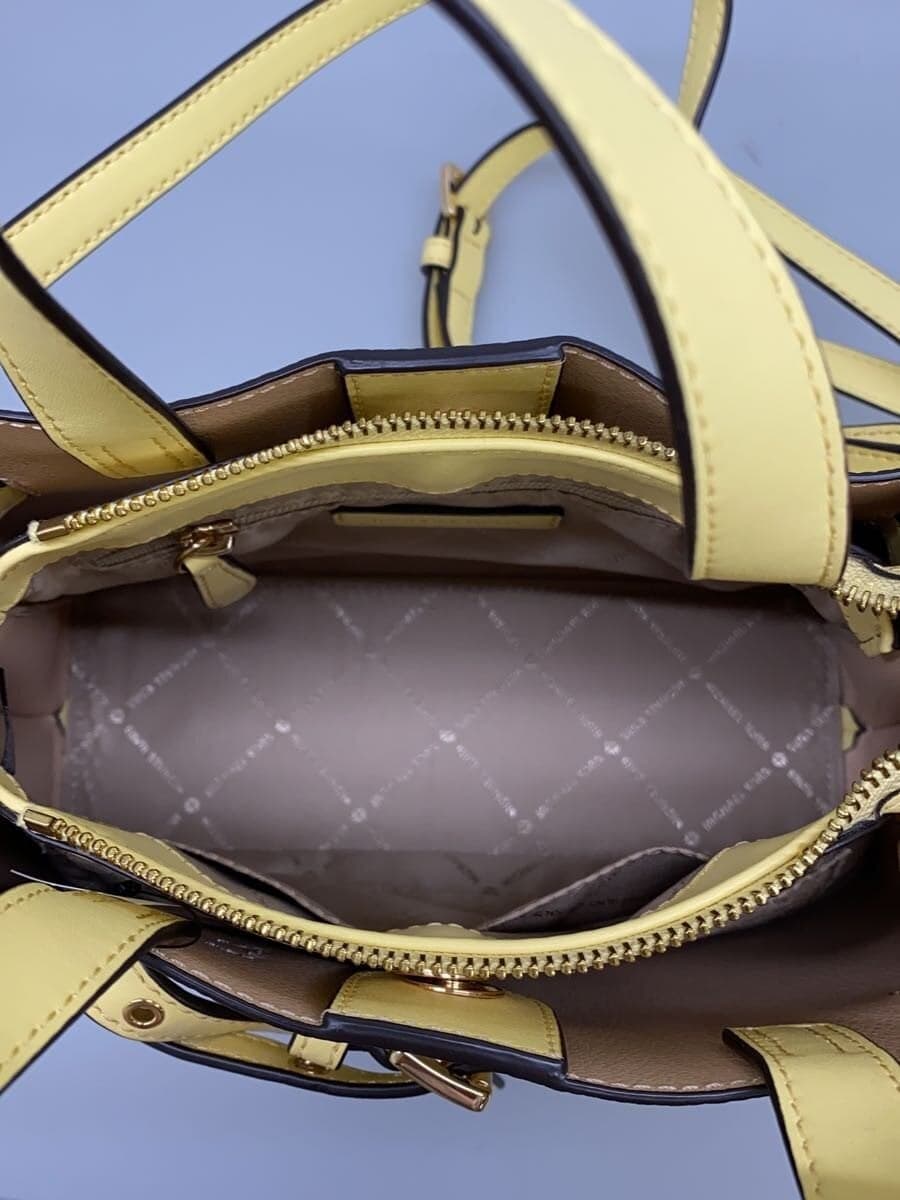 MICHAEL KORSEMILIA Pebble Leather Satchel Small Leather YLW Solid 35f0g 6