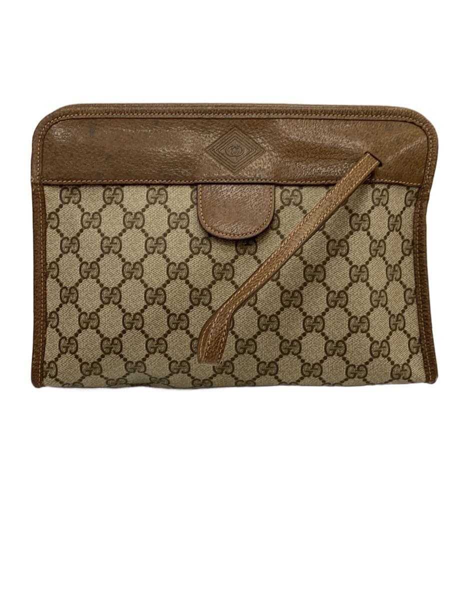 GUCCI Old Gucci Clutch Bag -- BRW All-over Pattern 67-039-5465