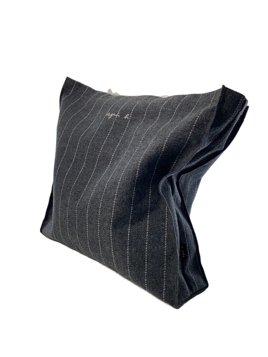 agnes b. Tote Bag Wool GRY Stripe RAX04-01 2