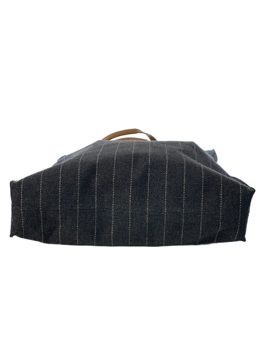 agnes b. Tote Bag Wool GRY Stripe RAX04-01 4