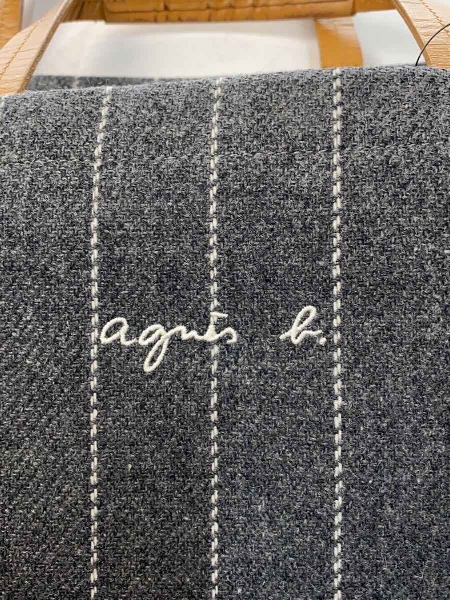 agnes b. Tote Bag Wool GRY Stripe RAX04-01 5