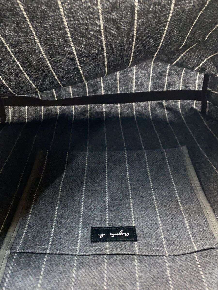 agnes b. Tote Bag Wool GRY Stripe RAX04-01 6