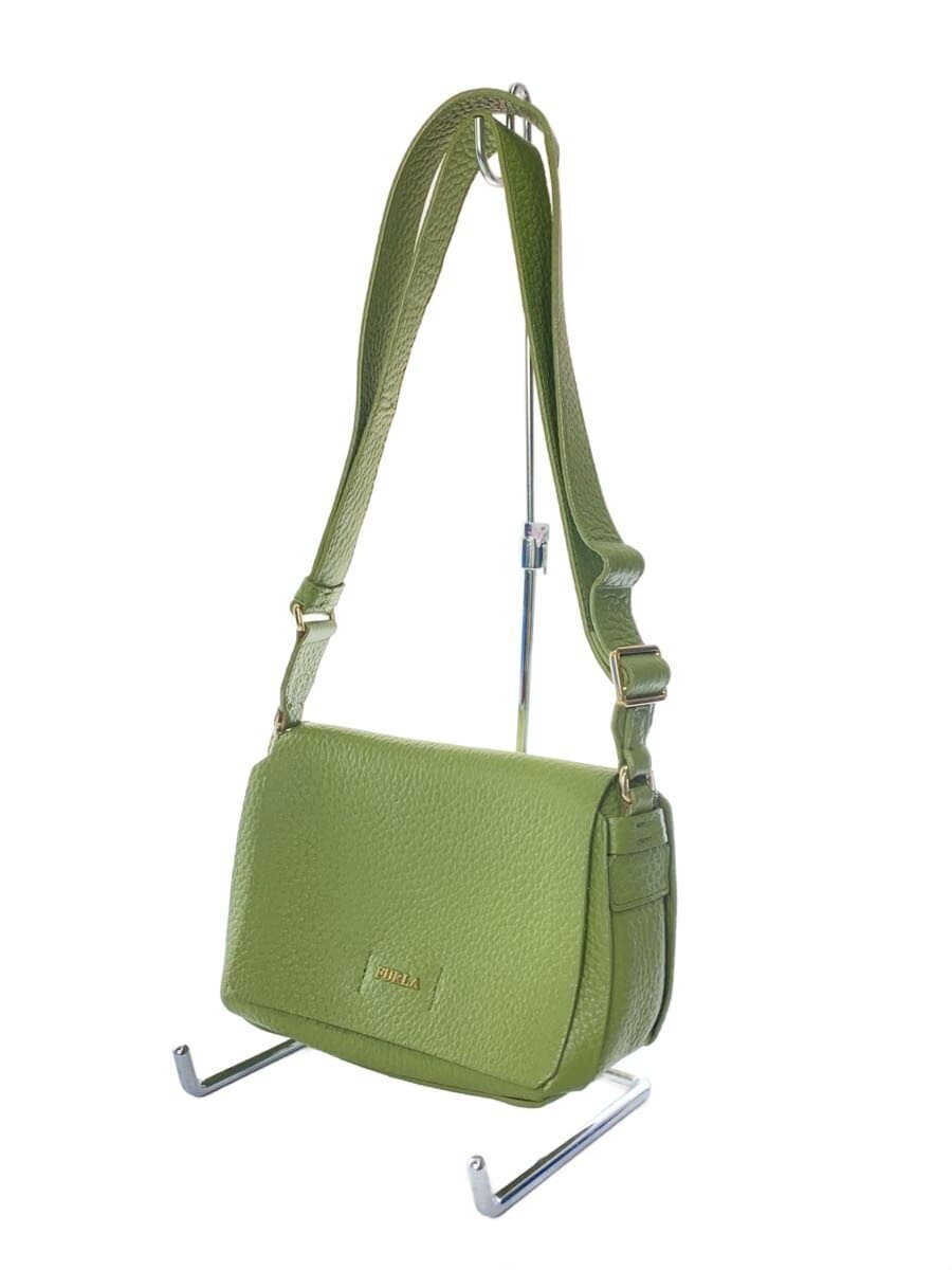 FURLA Shoulder Bag Leather GRN Solid 2