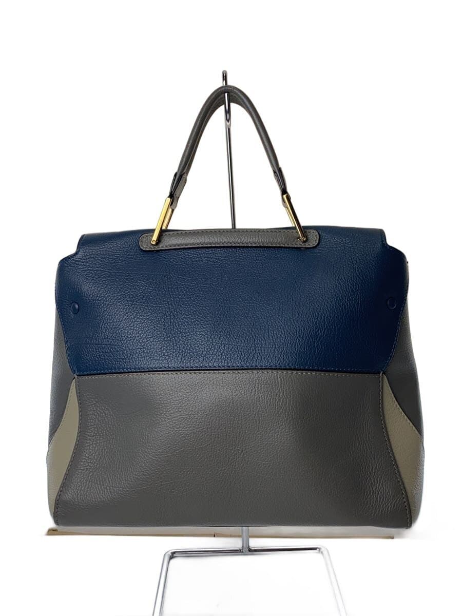 FURLA Tote Bag Leather BLU Solid 3