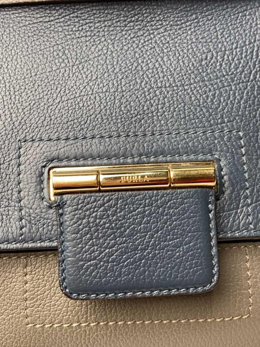 FURLA Tote Bag Leather BLU Solid 5