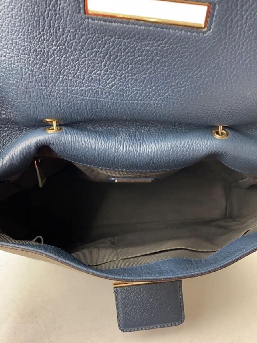 FURLA Tote Bag Leather BLU Solid 6