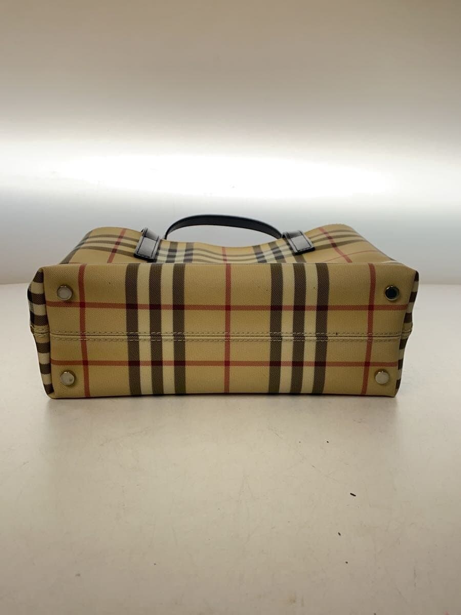 BURBERRY LONDON Handbag PVC BEG Gingham CK T-03-01 4