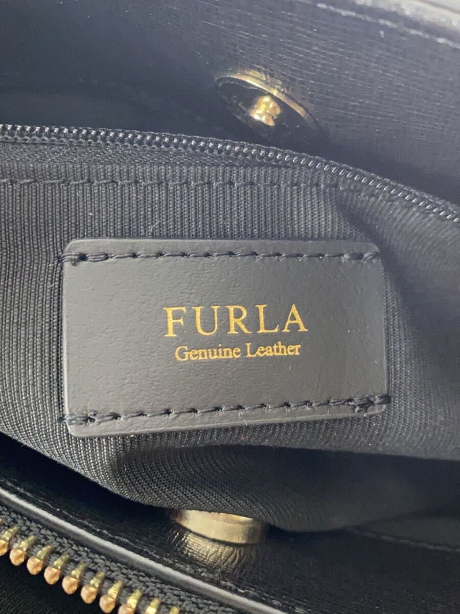 FURLA Handbag Leather BLK Solid 5