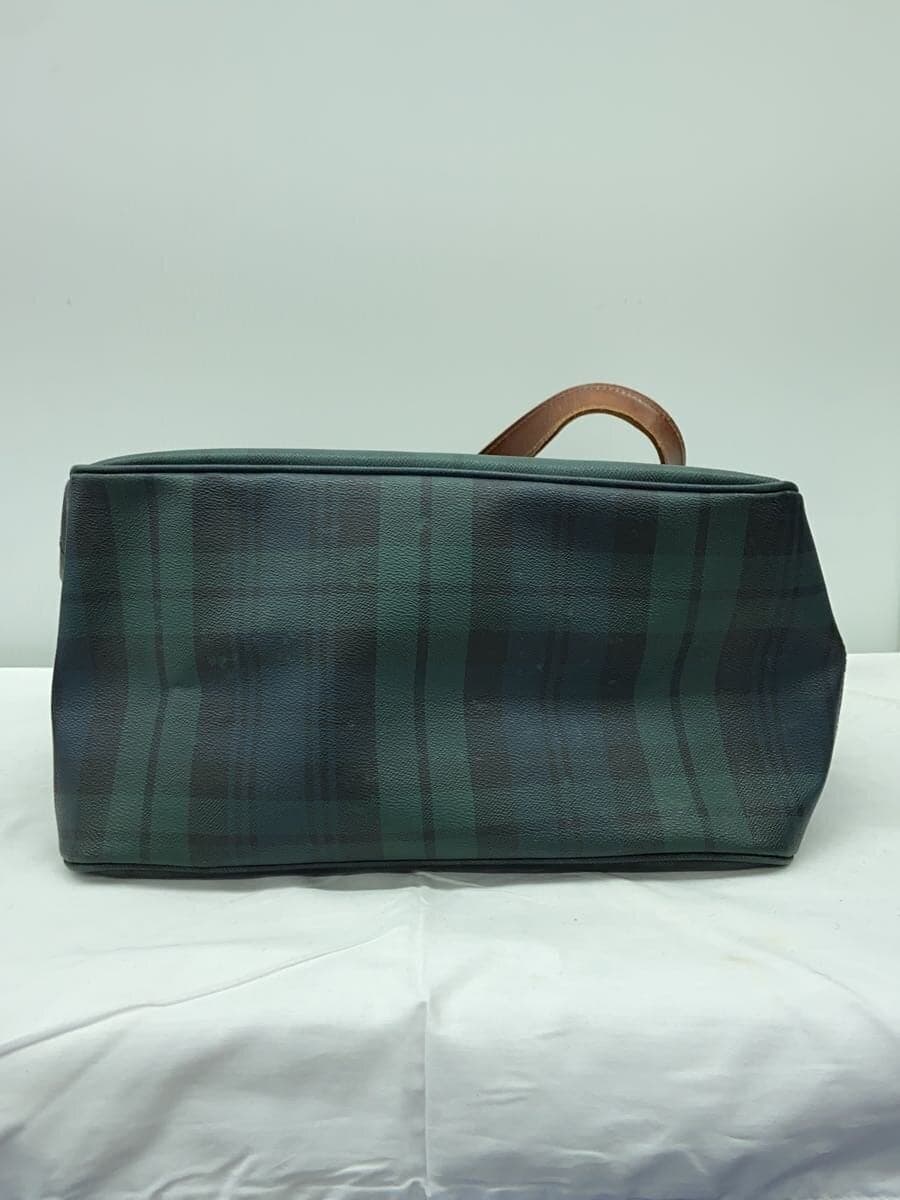 POLO RALPH LAUREN Tote Bag Leather GRN Check 4
