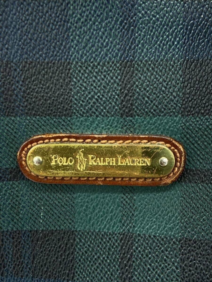 POLO RALPH LAUREN Tote Bag Leather GRN Check 5