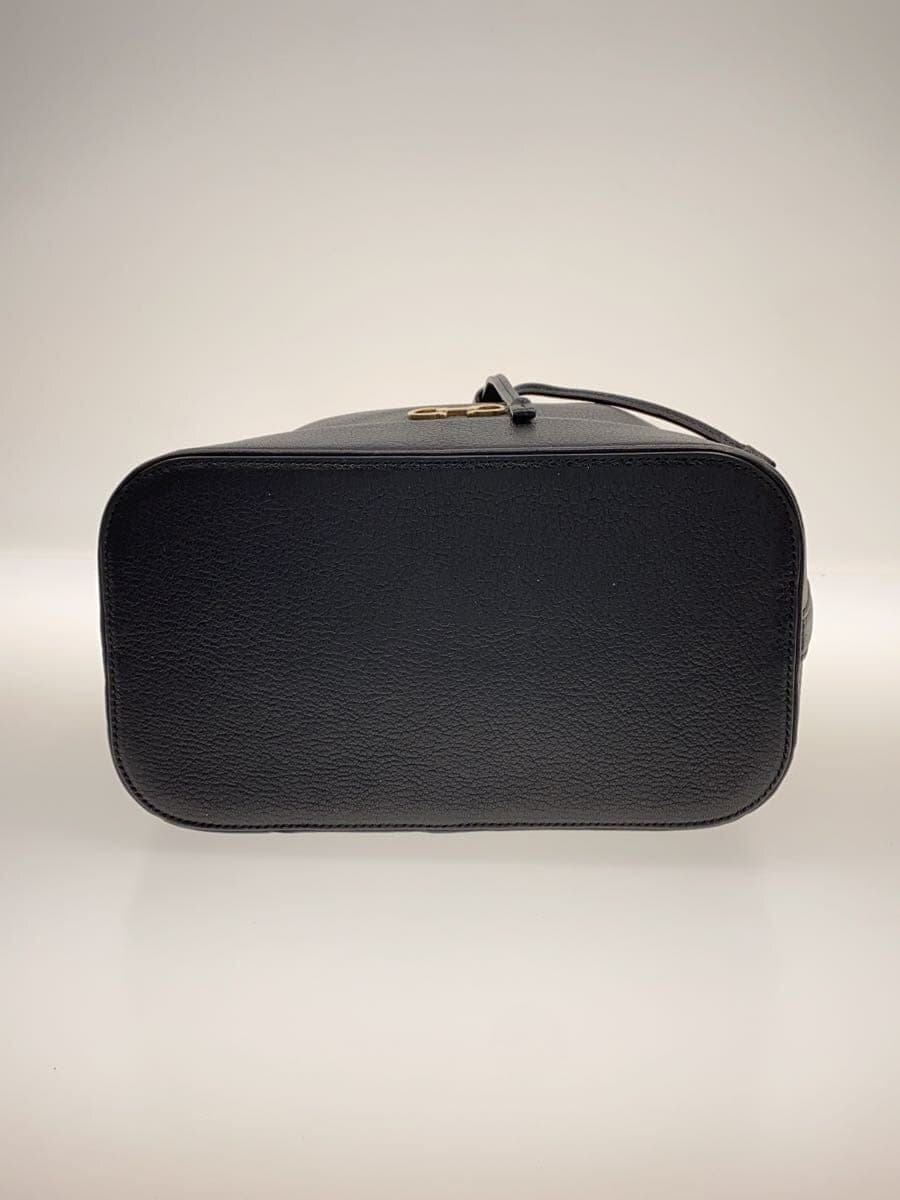 Salvatore Ferragamo Gancini Drawstring Shoulder Bag Leather Black 4