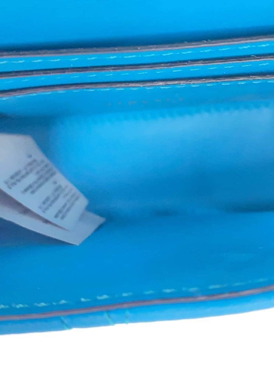 VERSACE Shoulder Bag Leather BLU Solid 6