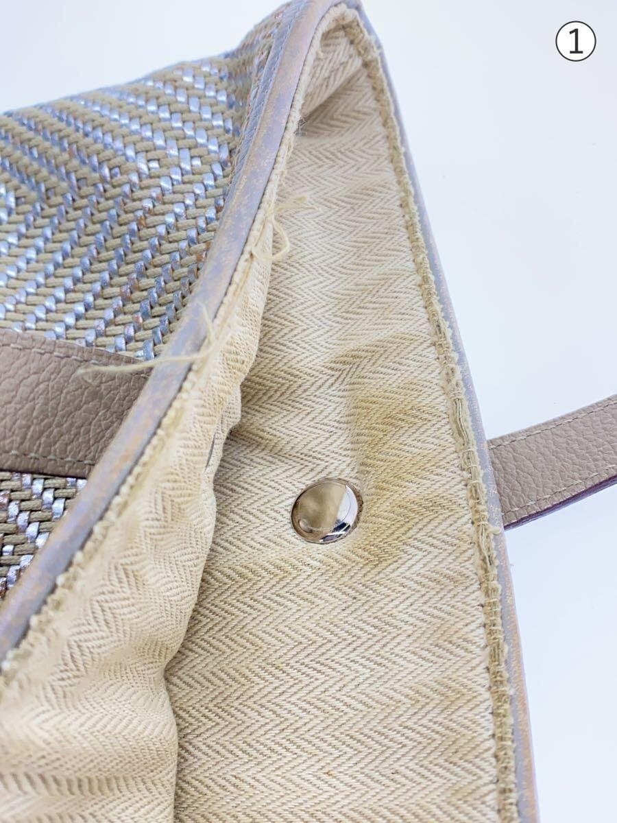 HERMES Herringbone Chennai PM Handbag BEG Solid 6