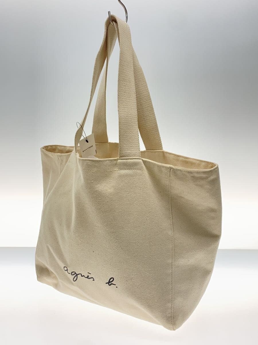 agnes b. Tote Bag Canvas WHT G003-01 2