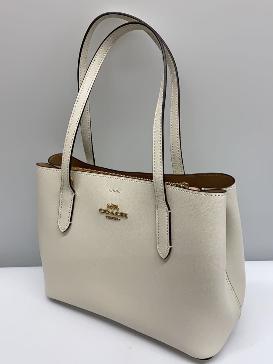 COACH Handbag Leather WHT Solid 2