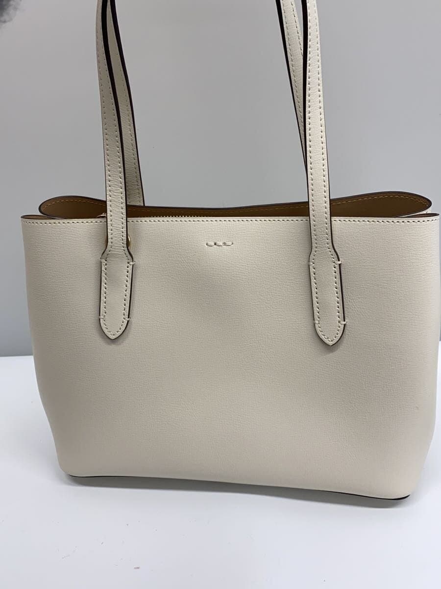 COACH Handbag Leather WHT Solid 3