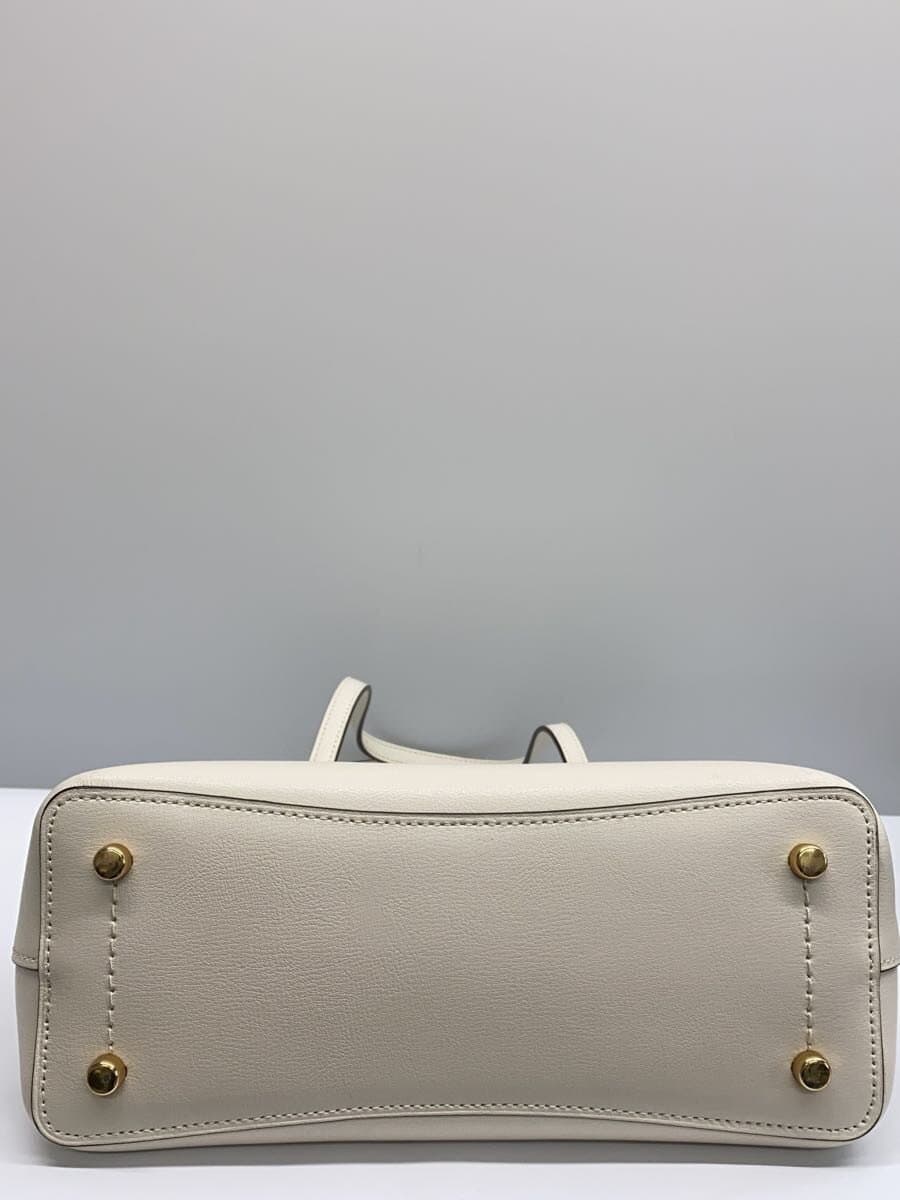 COACH Handbag Leather WHT Solid 4