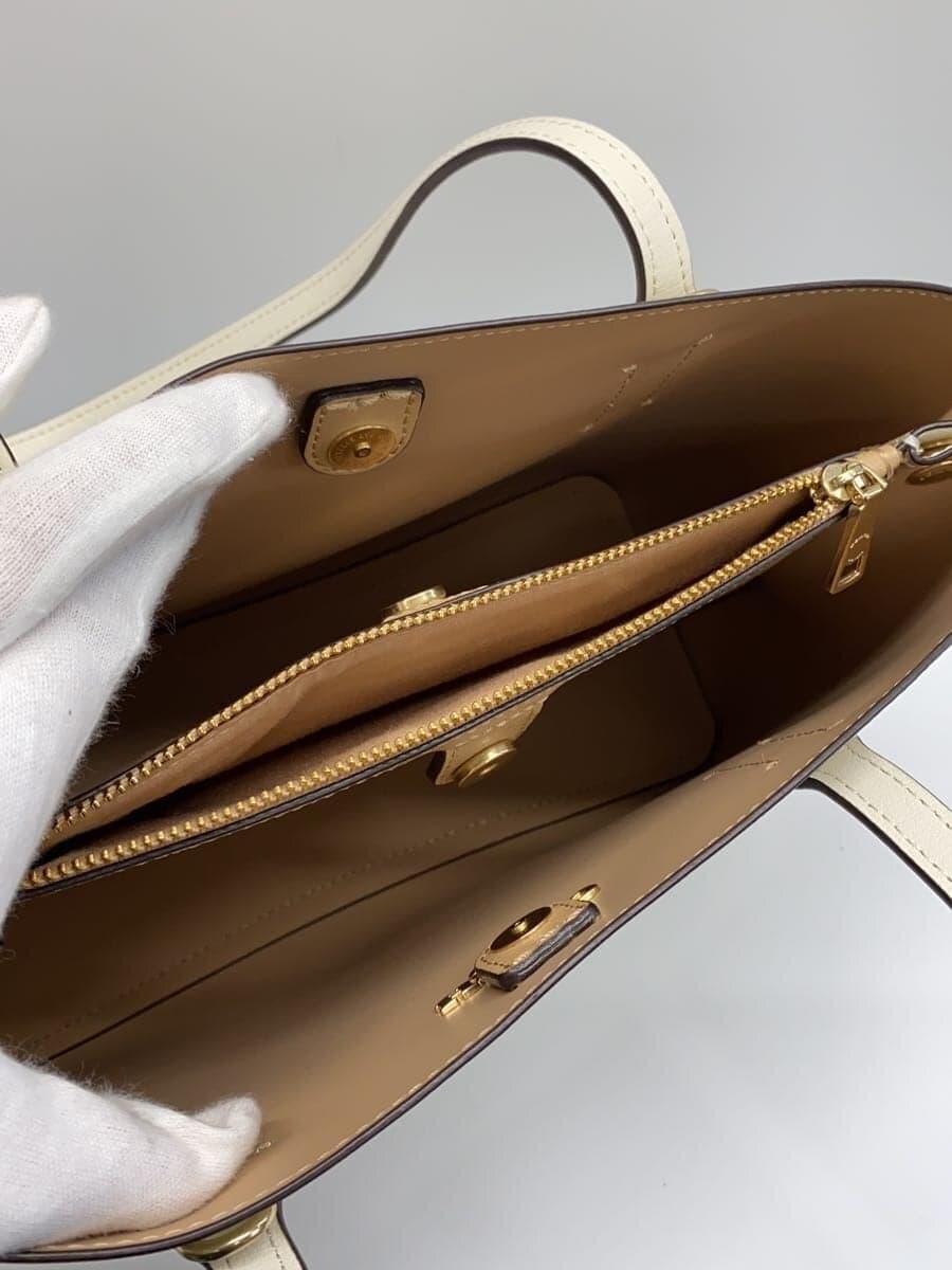 COACH Handbag Leather WHT Solid 6