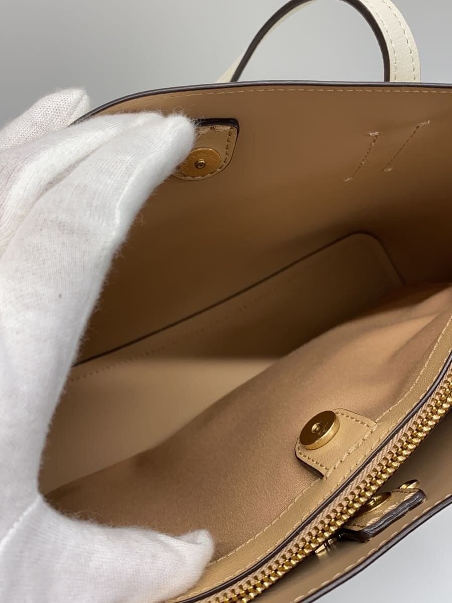 COACH Handbag Leather WHT Solid 7