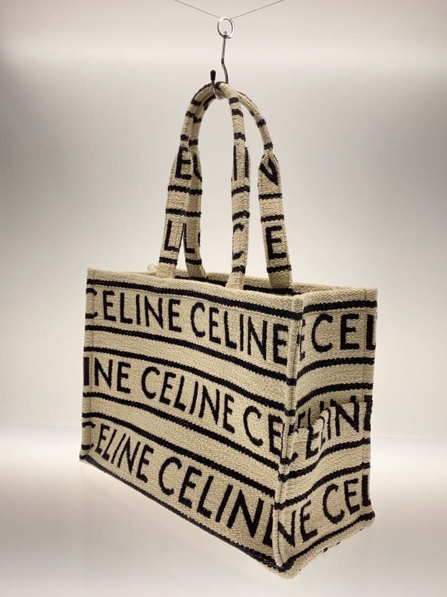 CELINE Tote Bag Canvas WHT 196762EG8.01WB 2