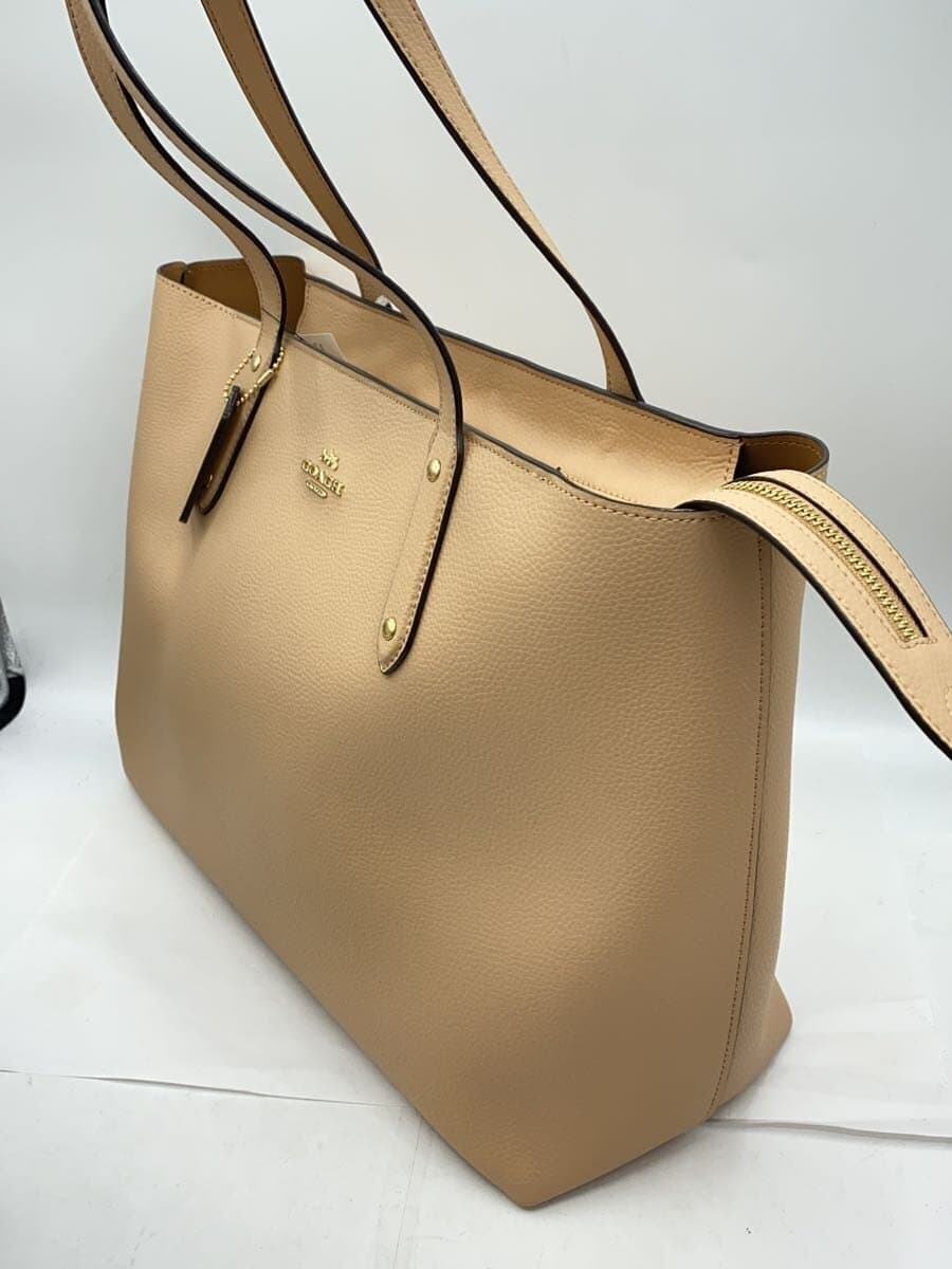 COACH Tote Bag_All Leather Leather BEG 2