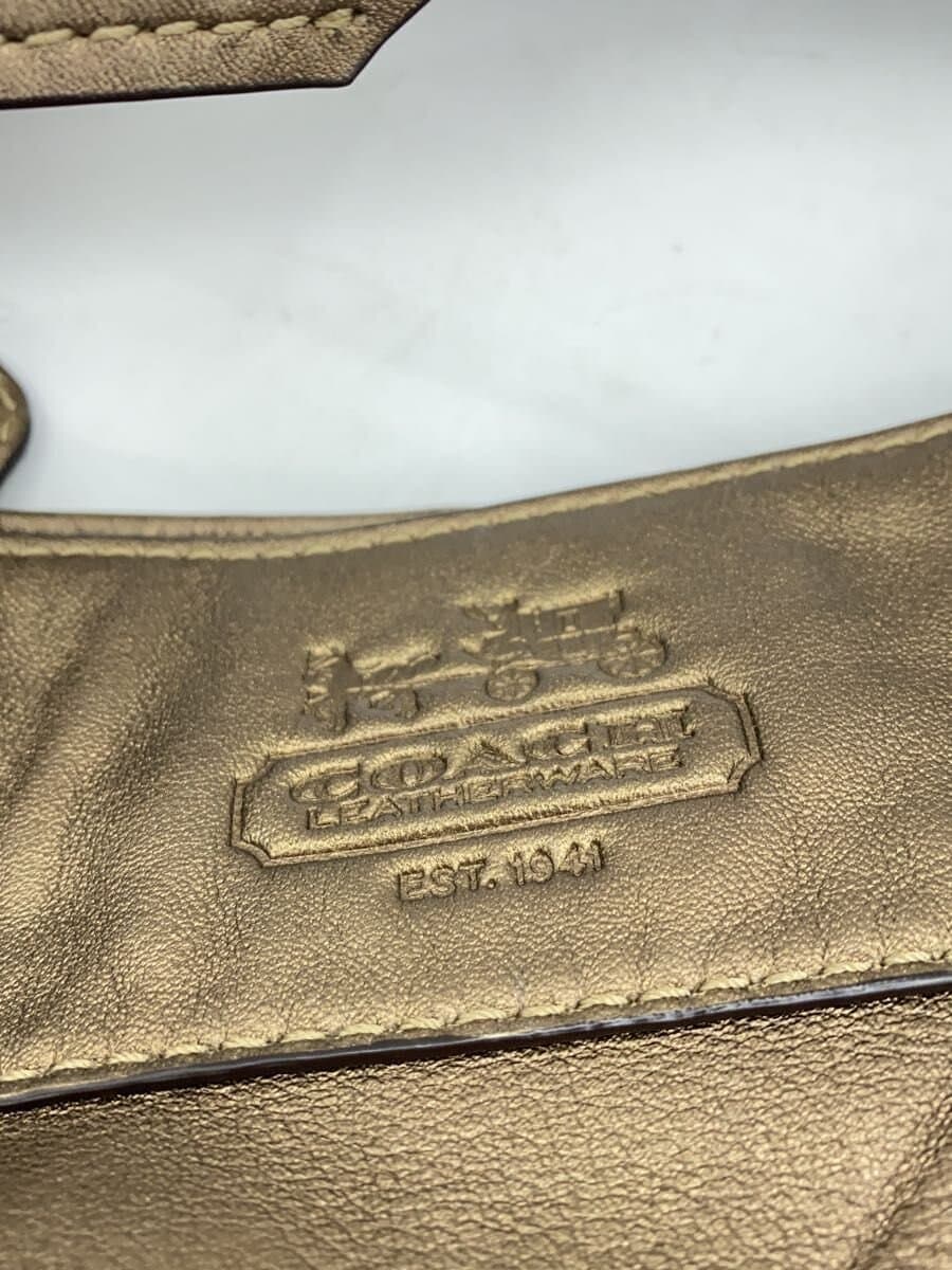 COACH Shoulder Bag Leather GLD 5