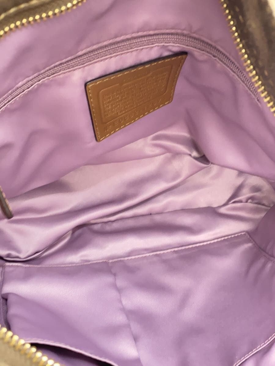 COACH Shoulder Bag Leather GLD 6