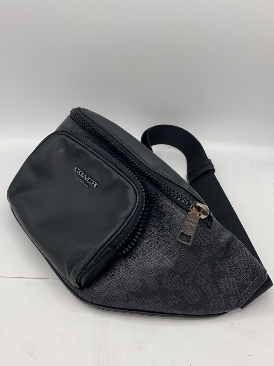 COACH Waist Bag Leather BLK All Over Pattern ct714 2