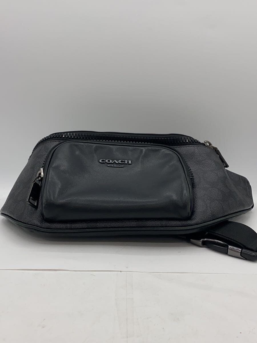 COACH Waist Bag Leather BLK All Over Pattern ct714 4