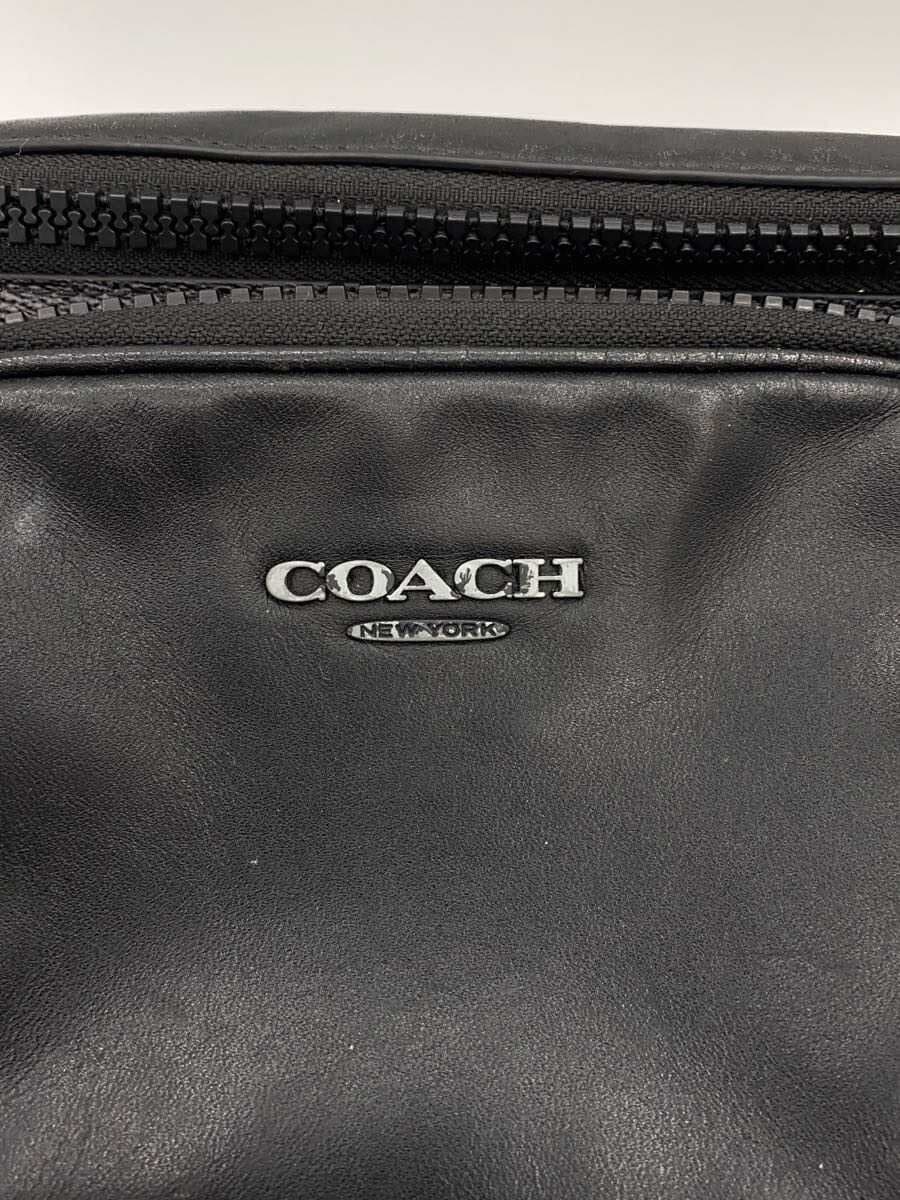 COACH Waist Bag Leather BLK All Over Pattern ct714 5