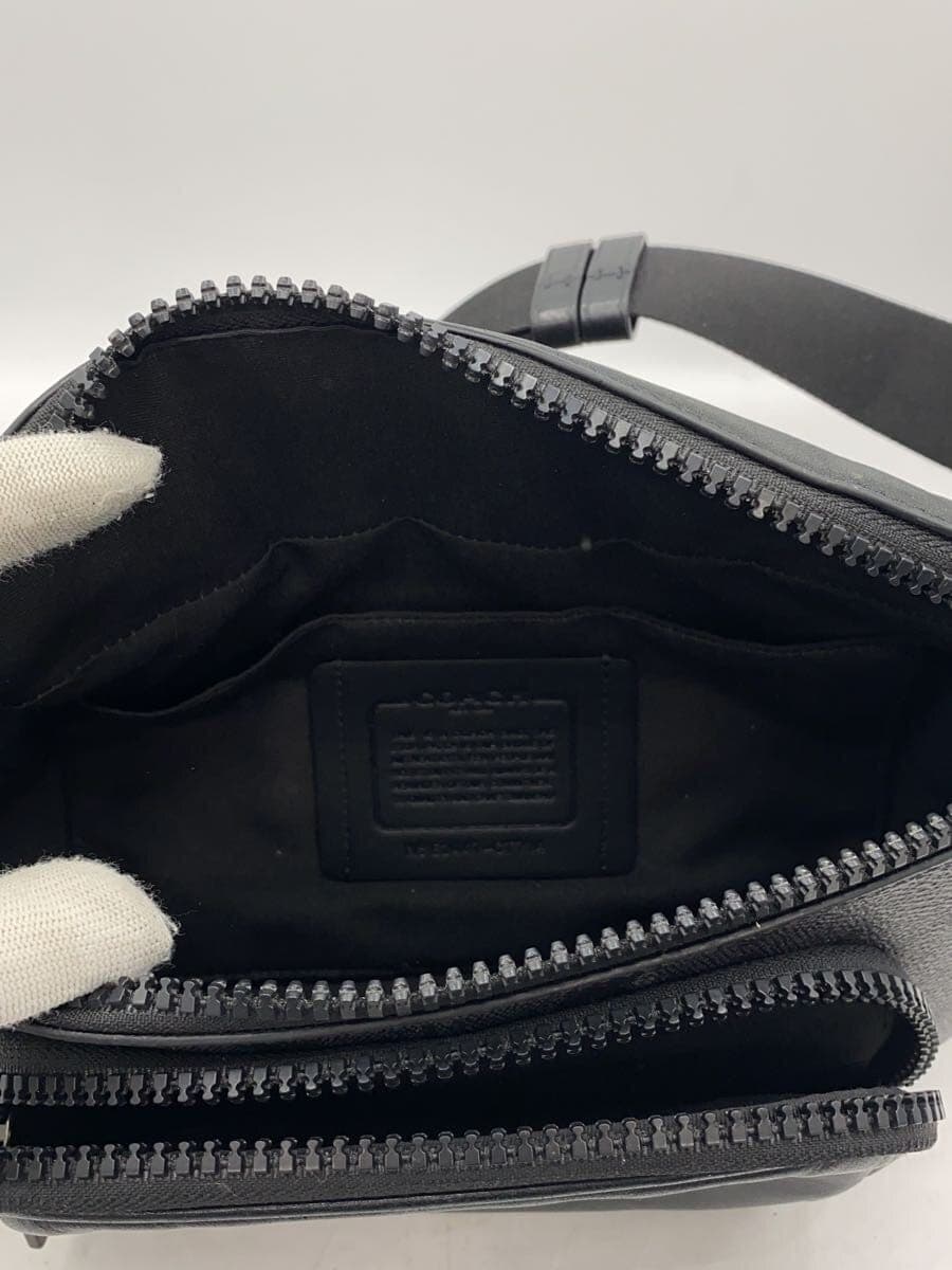 COACH Waist Bag Leather BLK All Over Pattern ct714 6
