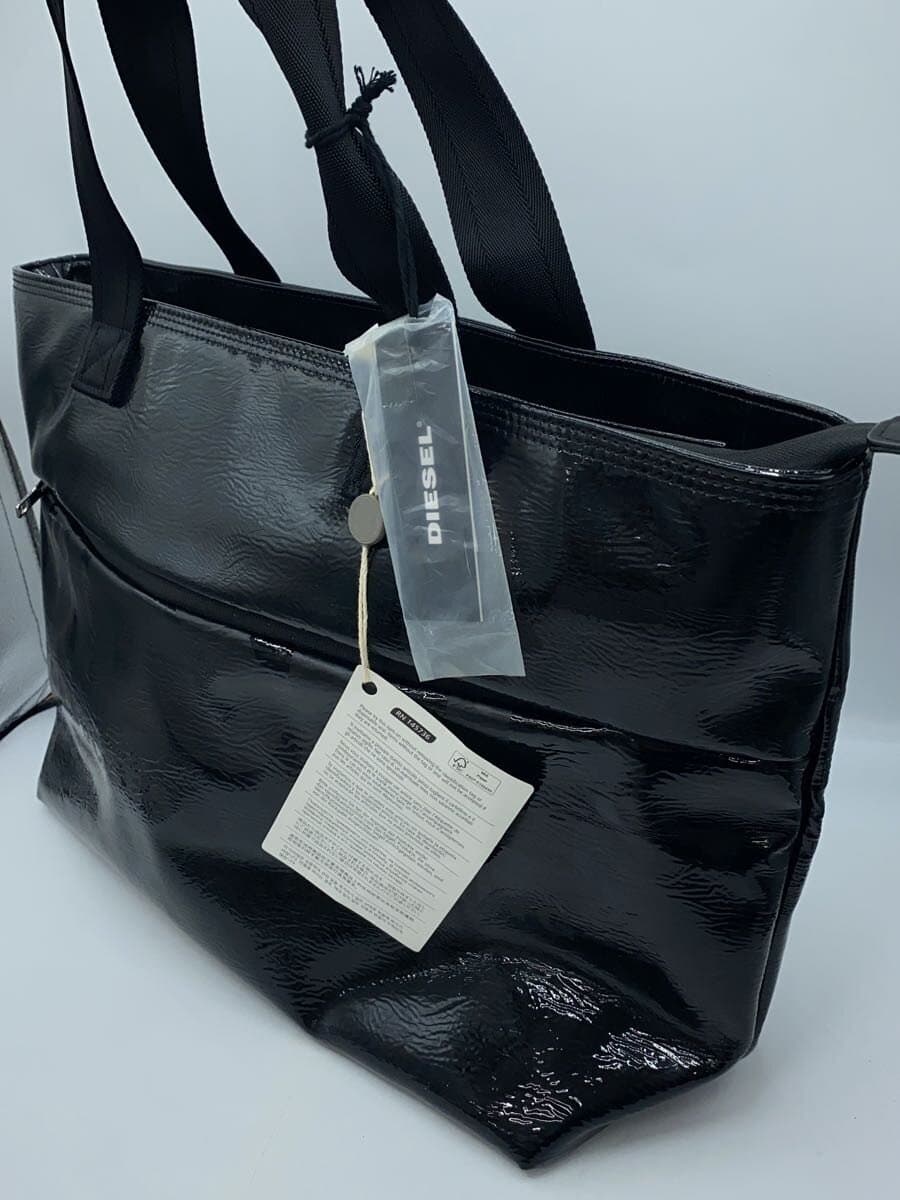 Diesel Fashion Tote Bag Enamel Black Plain 2