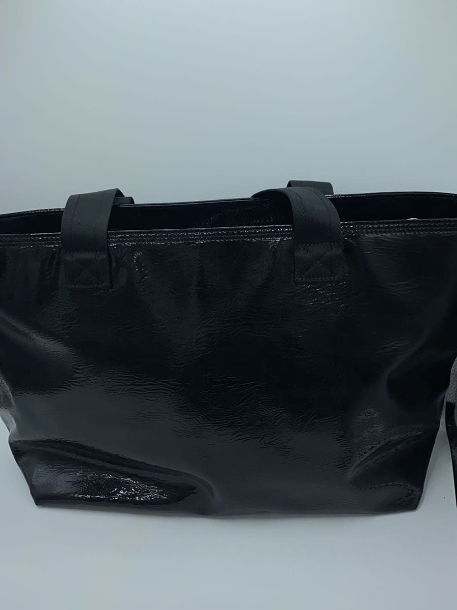 Diesel Fashion Tote Bag Enamel Black Plain 3