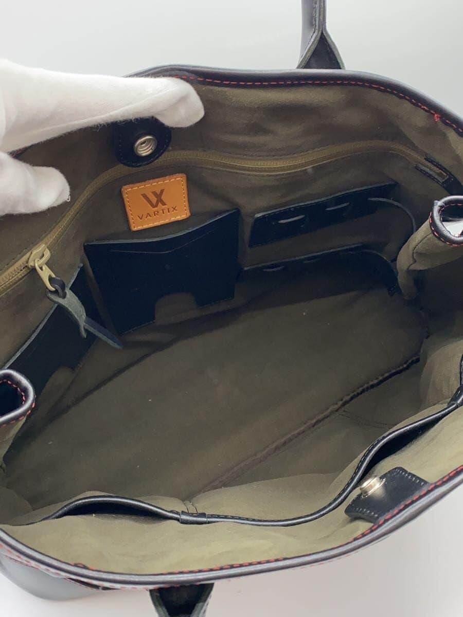 VARTIX tote bag leather black plain 6