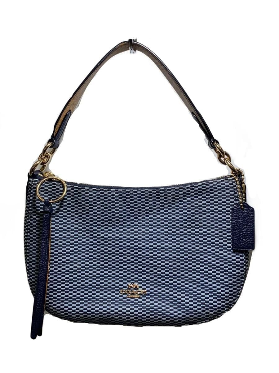 COACH Legacy Jacquard Handbag Canvas BLU Check 67367