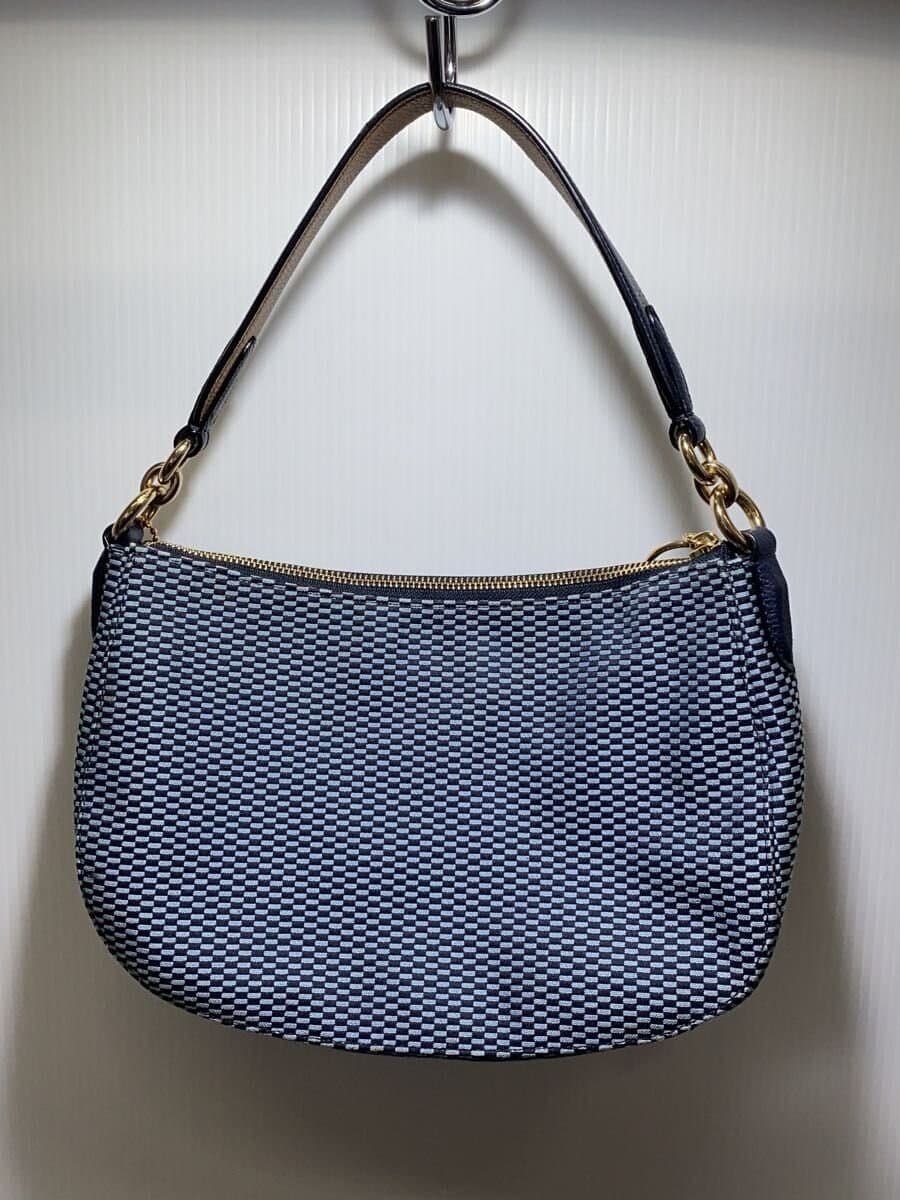 COACH Legacy Jacquard Handbag Canvas BLU Check 67367 3