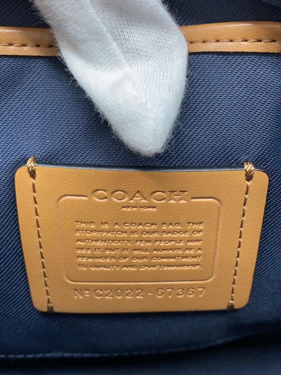 COACH Legacy Jacquard Handbag Canvas BLU Check 67367 7