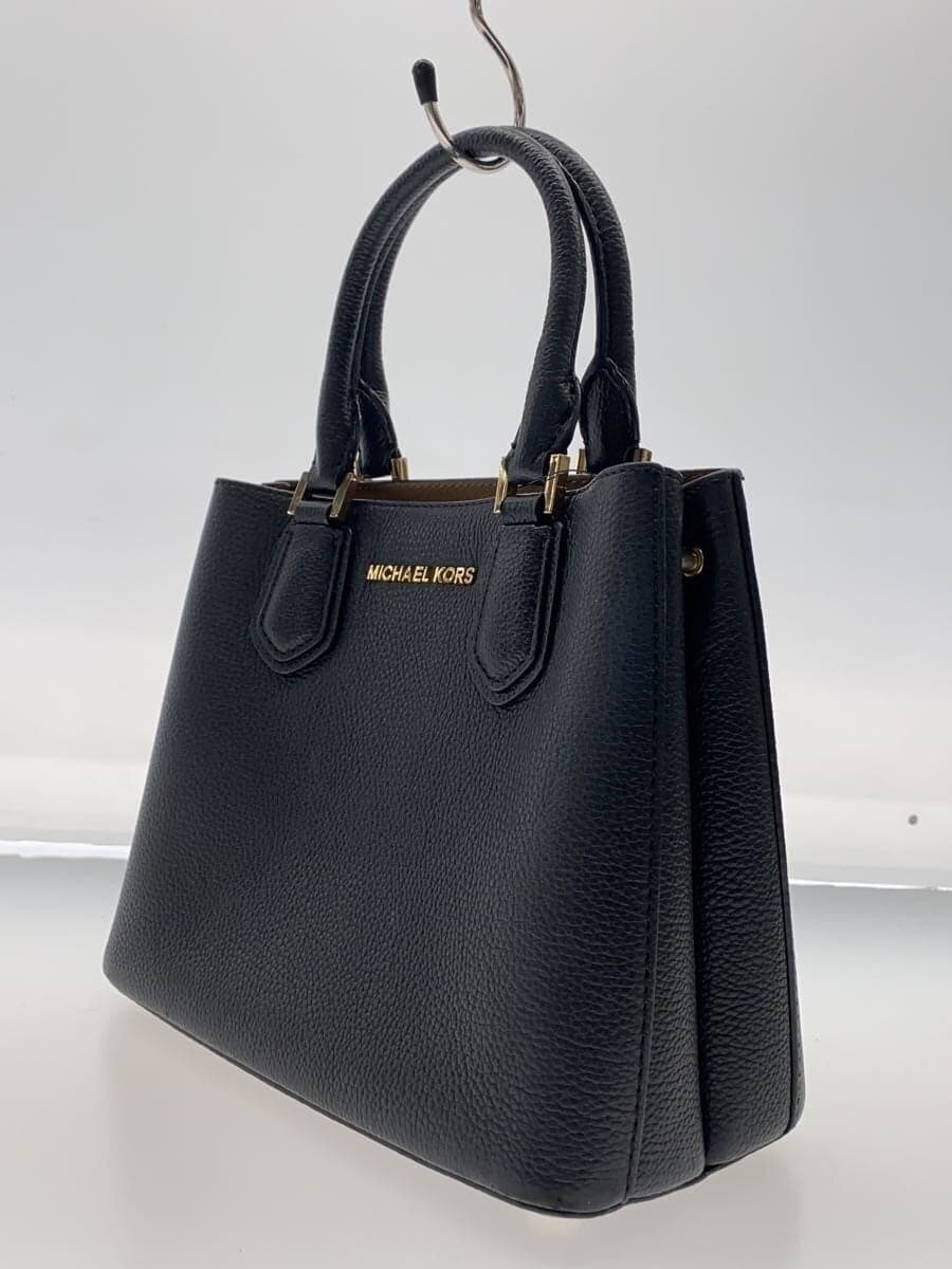MICHAEL KORS Shoulder Bag Leather Black Solid Color 2
