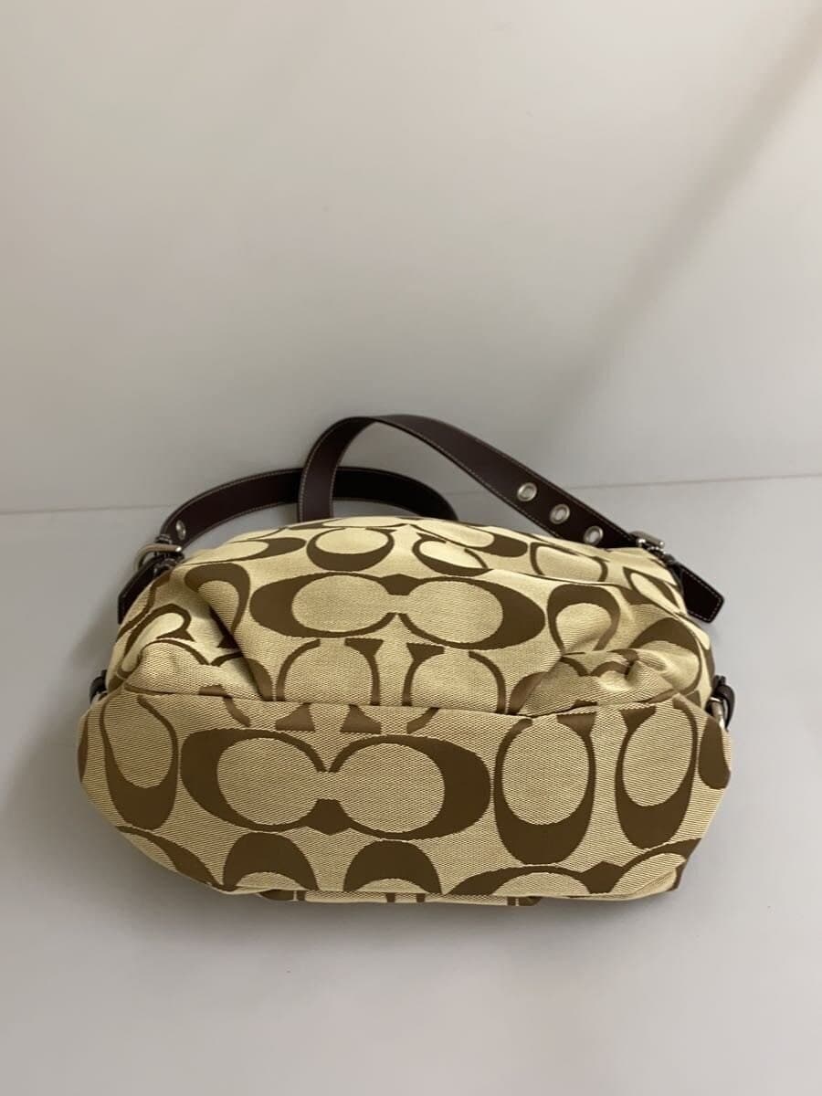 COACH Shoulder Bag Signature Brown Leather Canvas BRW Allover Pattern F15067 4